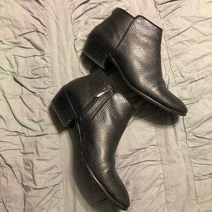 Almond Toe Sam Edelman black leather ankle booties